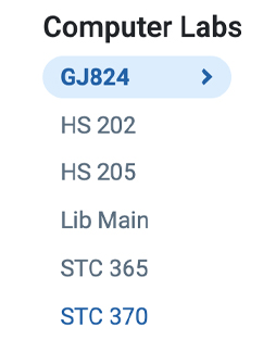 LabStats Instructions: Select the computer lab