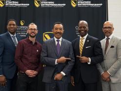 Christopher R. Lundy, Director of Mayor’s Office of Small and Minority Business Advocacy & Development; Will Holman, Executive Director of Open Works; Kweisi Mfume, US Representative, MD 7th Congressional District; Dr. Ron C. Williams, at 2024 Economic Inclusion Conference