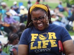 An attendee wearing a Coppin for life tee shirt at the 2023 Summer Concert