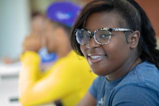 Close up of a student in the classroom